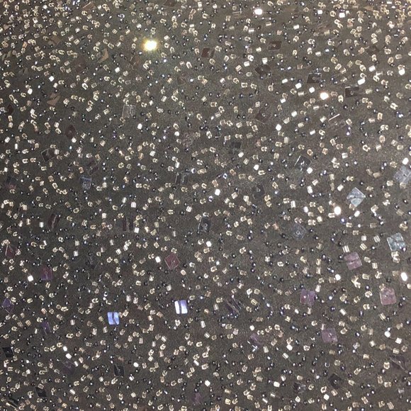 Stenay Vtg 90s Black Silk Beaded Full Length Dress Glamcore Old Money Sparkly - Picture 5 of 16